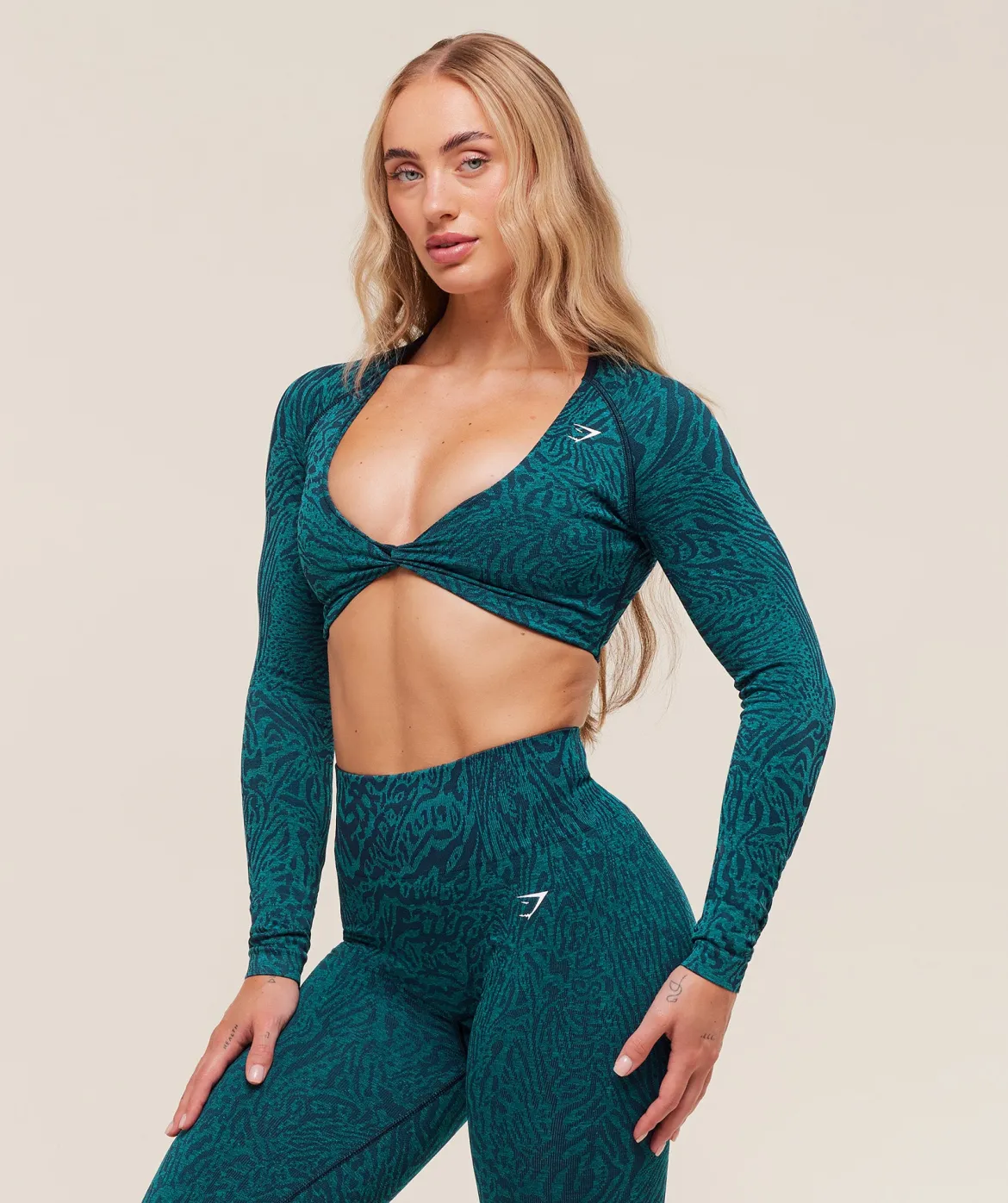 Adapt Animal Long Sleeve Crop Top