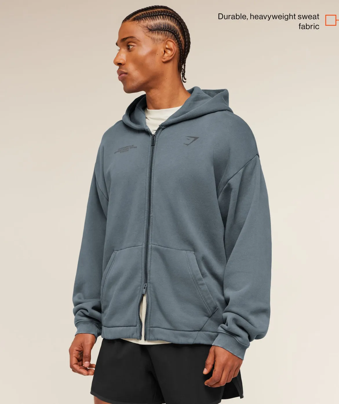 Conditioning Club Washed Zip Through Hoodie