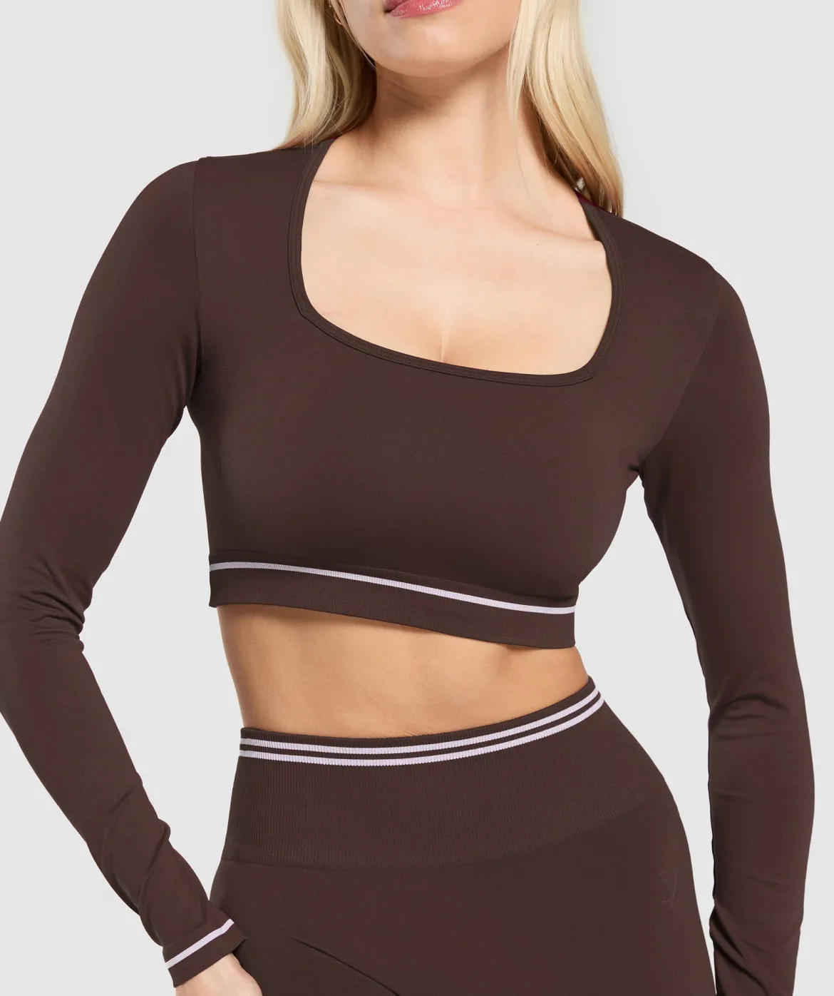 Contrast Seamless Crop Top