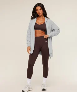 Covered Longline Zip Up Hoodie