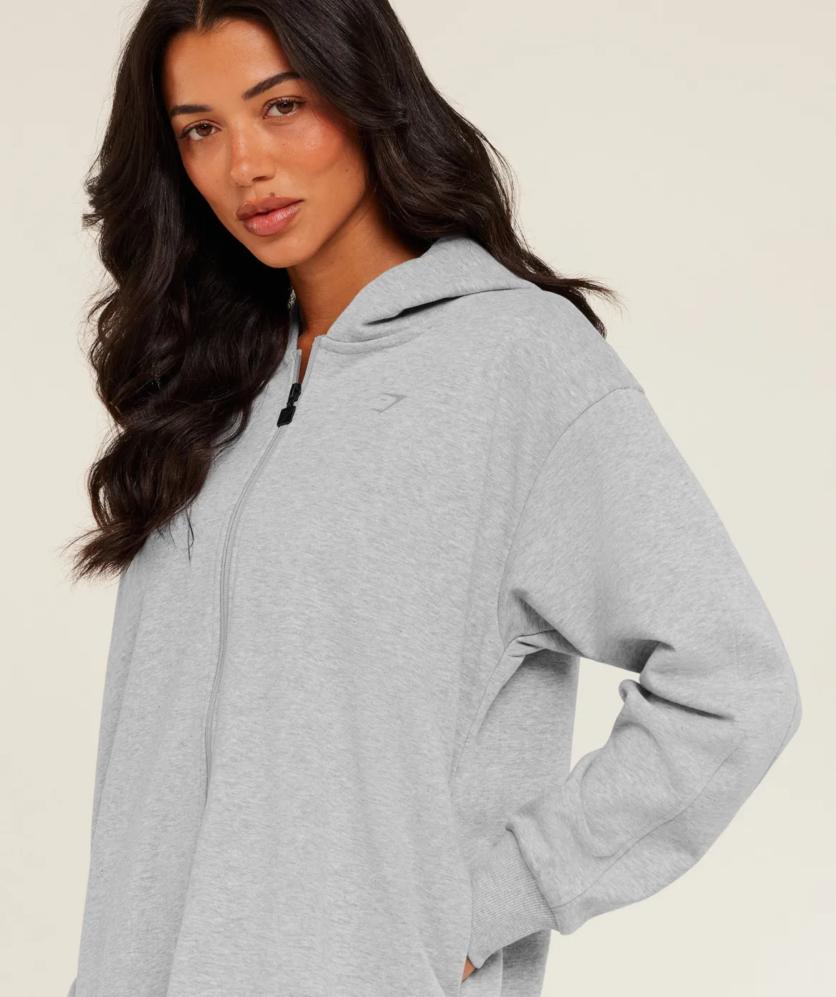 Covered Longline Zip Up Hoodie