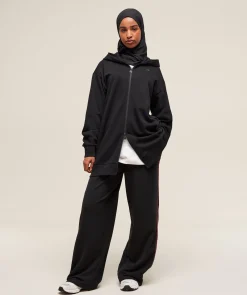 Covered Longline Zip Up Hoodie
