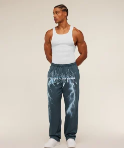 Eagle Band Style Graphic Straight Leg Pants