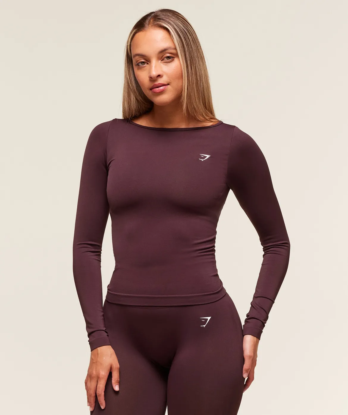 Everyday Seamless Wide Neck Long Sleeve Top