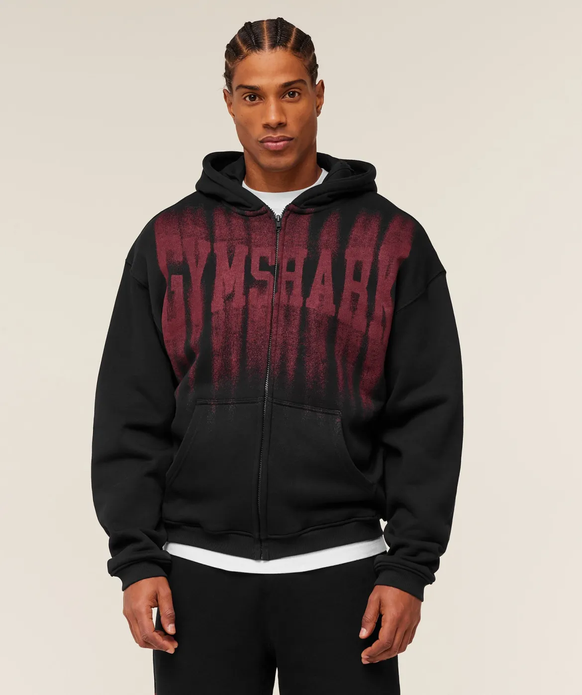 Fade Graphic Zip Through Hoodie