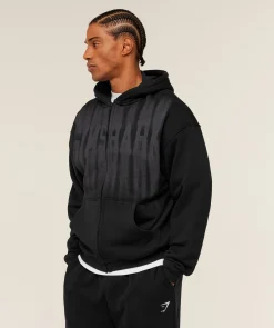 Fade Graphic Zip Through Hoodie