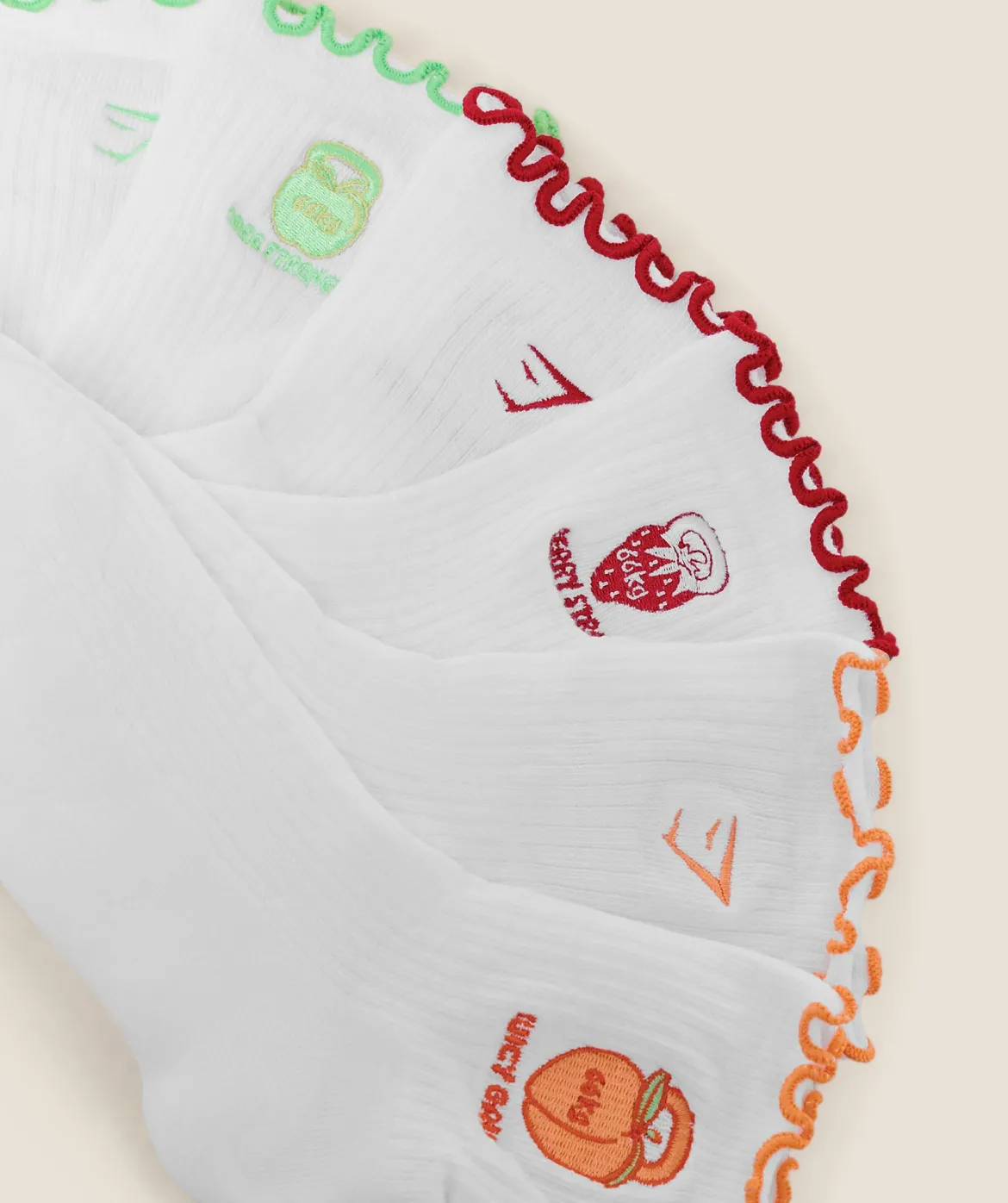 Fruity Graphic Midi Frill Socks 3pk