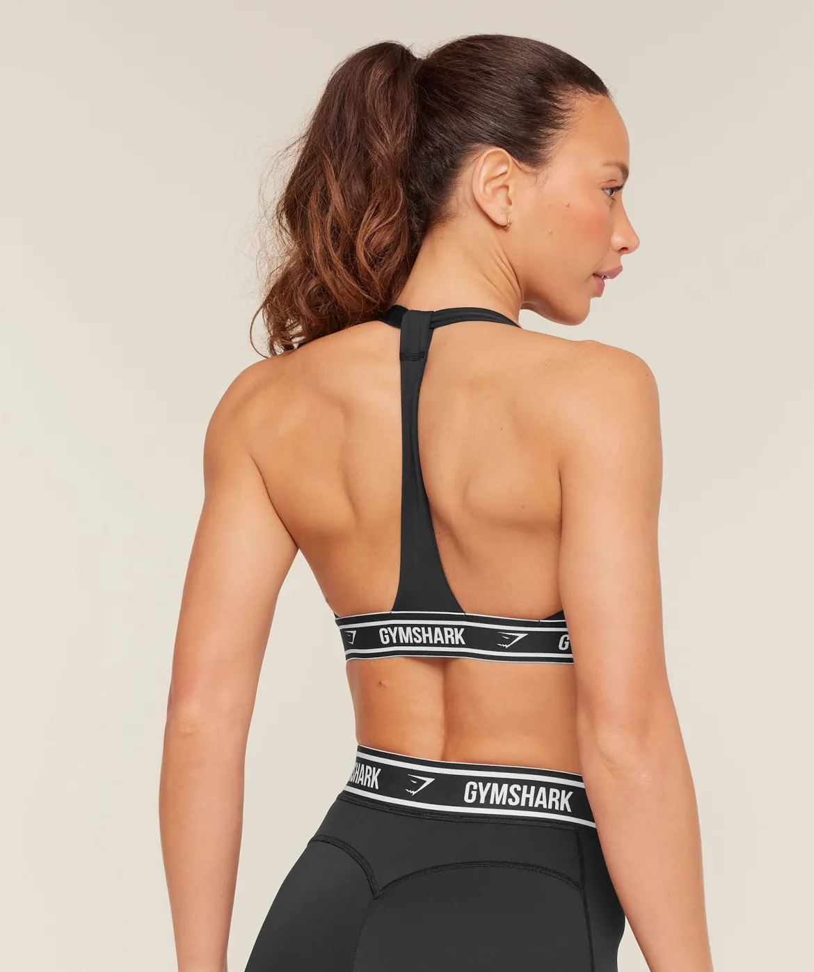 Light Support Halter Neck Logo Sports Bra