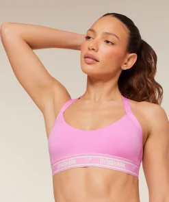 Light Support Halter Neck Logo Sports Bra
