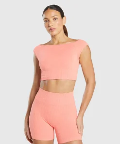 Luxe Seamless Boat Neck Crop Top
