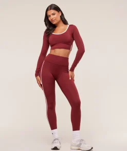 Piping Long Sleeve Crop Top