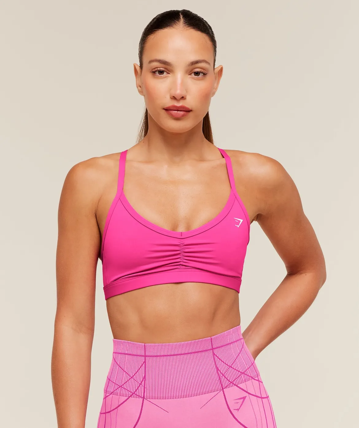 Ruched Strappy Sports Bra
