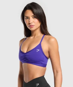 Ruched Strappy Sports Bra