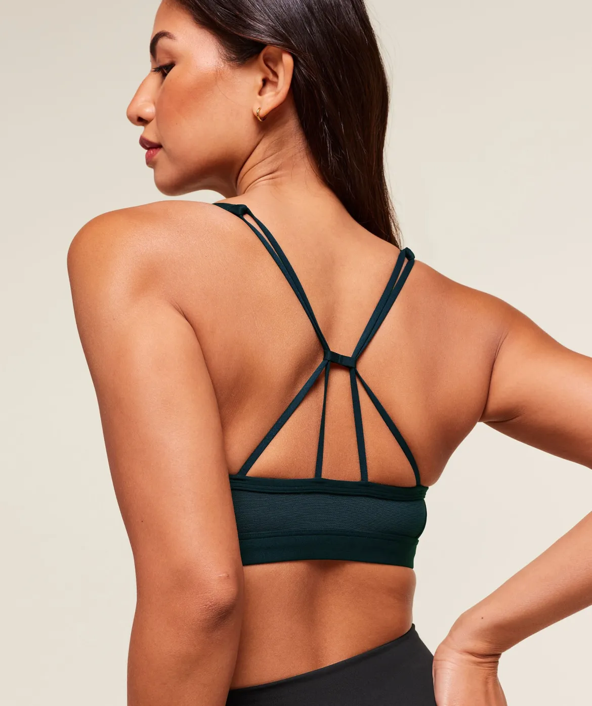 Ruched Strappy Sports Bra