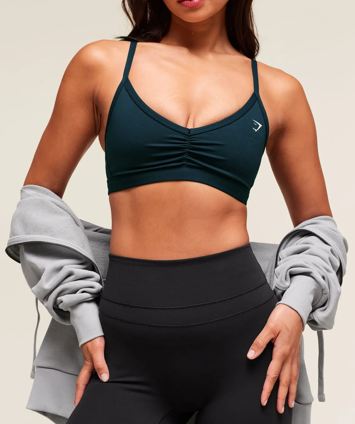Ruched Strappy Sports Bra