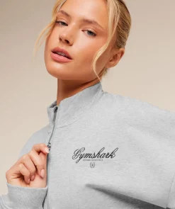 Script Embroidery Oversized Zip Through